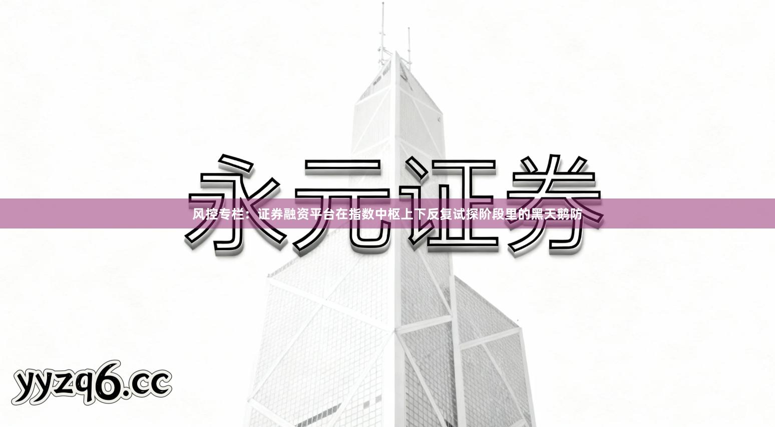 风控专栏：证券融资平台在指数中枢上下反复试探阶段里的黑天鹅防